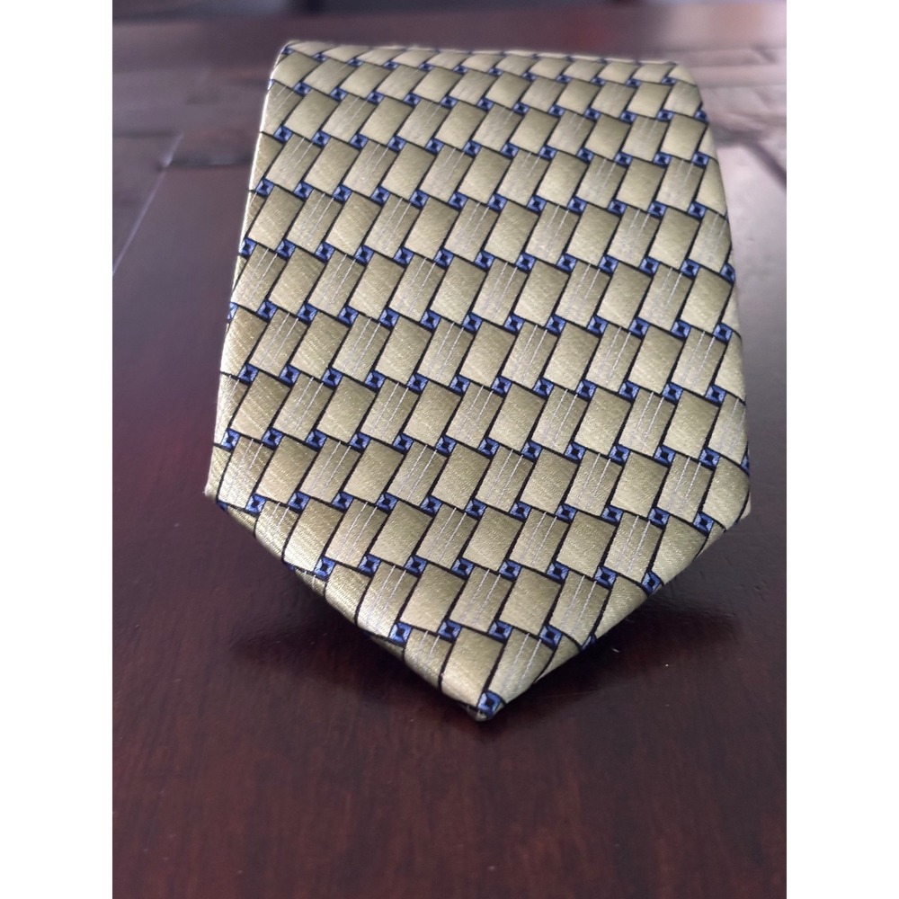 ARROW Mens Necktie light green Blue Woven Pattern Business Career Formal Tie